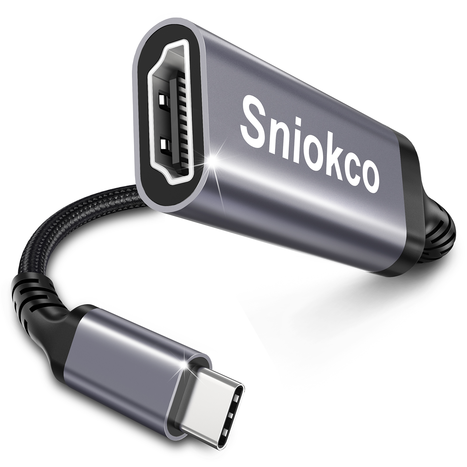 Sniokco USB C to HDMI Adapter, High Speed 4K USBC to HDMI Cable for Thunderbolt 3/4, HDMI to USB C Adapter with iPhone 16 15 Pro Max MacBook Pro Air iPad Pro iMac Galaxy S XPS Surface Book 3 and More