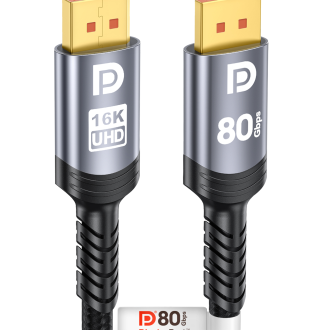 Sniokco 80Gbps DisplayPort Cable 2.1 1.5M, VESA Certified 16K DP Cable 16K@60Hz 8K@240Hz 4K@540Hz 360Hz 240Hz Compatible with HDR HDCP 2.3 DSC FreeSync G-Sync Monitor Graphics RTX 5090 4090 PC HDTV